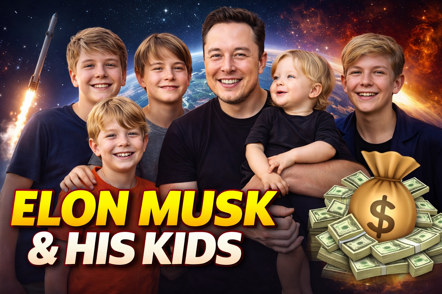 🚀💰 From rockets to billions — and now to family! Elon Musk with his kids in one powerful frame 👨‍👦‍👦✨ Success, future, and legacy — all in one story.