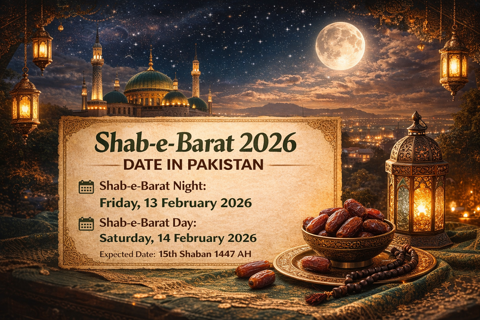 Shab e Barat 2026 date in Pakistan