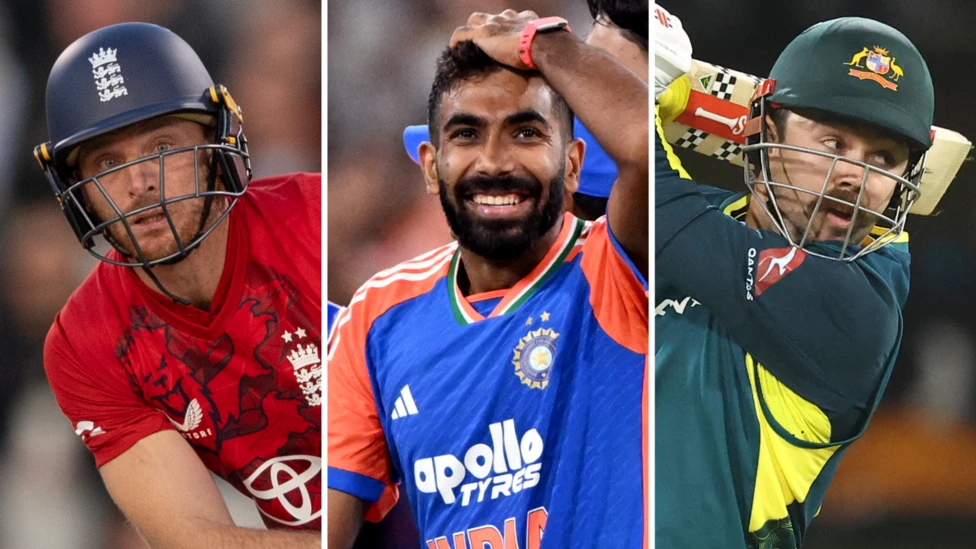 England's Jos Buttler (left), India's Jasprit Bumrah (centre) and Australia's Travis Head (right) will all hope to play key roles for their sides